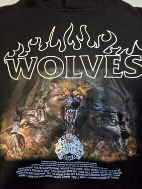 NEW Darc Sport Cerberus V2 Vintage Pierce Hoodie Wolves Black Medium NWT Rare